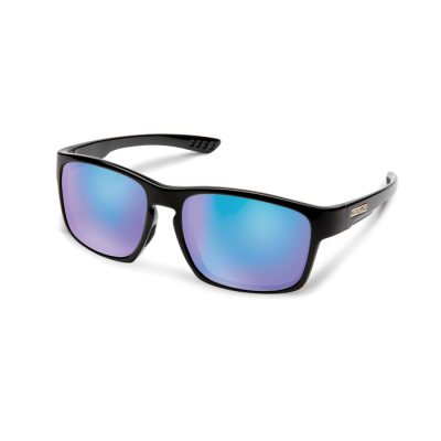 Suncloud Fairfield - Black Frame - Polarized Blue Mirror Lens