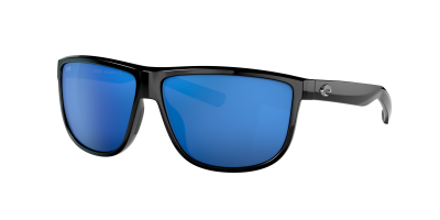 Costa Del Mar Rincondo Sunglasses - Shiny Black Frame - Blue Mirror 580G Lens