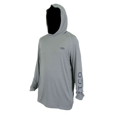 AFTCO Samurai Hooded Performance Long Sleeve Shirt - Steel Heather