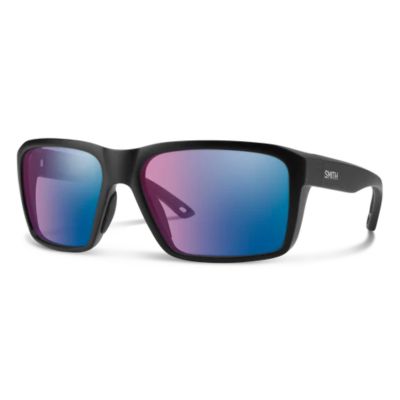 Smith Backcast Sunglasses - Matte Black Frame - ChromaPop Glass PolarChromic Rose Blue Mirror Lens
