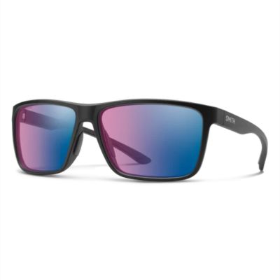 Smith Riptide Sunglasses - Matte Black Frame - ChromaPop Glass PolarChromic Rose Blue Mirror Lens
