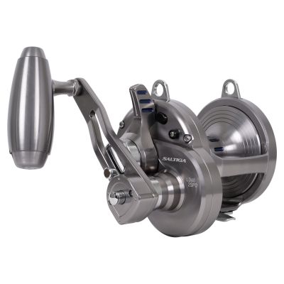 Daiwa Saltiga Lever Drag Two Speed Reels - 3/4 View Handle Side
