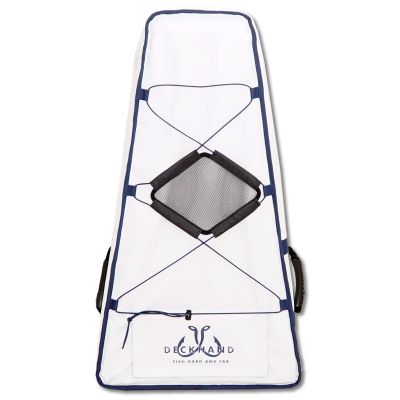 Deckhand Sports Kayak Kill Bag, top. Deckhand Logo on top with text "fish hard and far" below.