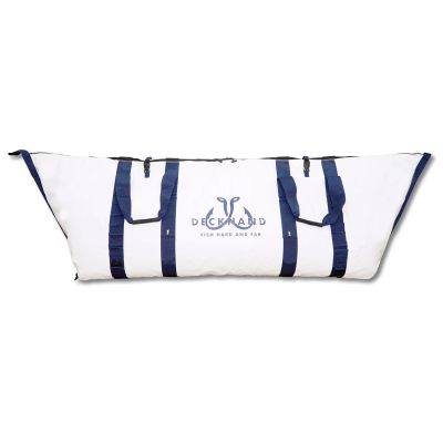 Deckhand Sports 90" Kill Bag, front. Deckhand logo on front with text "fish hard and far" below.