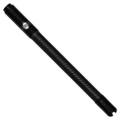 Dominion Rods Elite Quick Swap Butt - Black black carbon fiber rod butt section with threaded top, silver-colored power button icon, and black end cap.