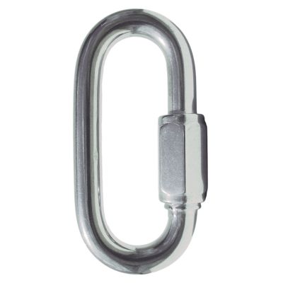 Dozer Tackle Stainless Steel Quick Link with oval-shaped metal body and threaded closure.