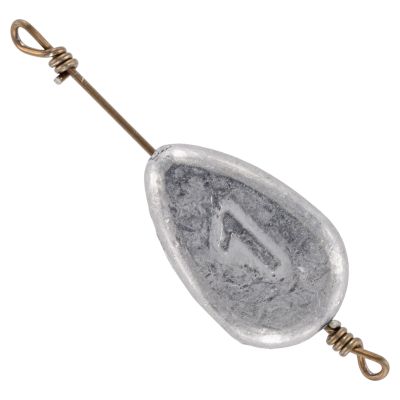 Fire Tailz Fire Starter Rigs - 1oz Short - 12pk, metal wire rig with flattened oval gray weight stamped "1", twisted wire loops on both ends, short straight shaft between swivels