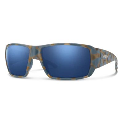 Smith Guide's Choice XL Sunglasses - Matte Flint / Tarmac Tortoise Frame - ChromaPop Glass Polarized Dark Blue Mirror Lens