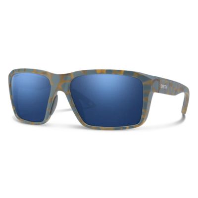 Smith Backcast Sunglasses - Matte Flint / Tarmac Tortoise Frame - ChromaPop Glass Polarized Dark Blue Mirror Lens