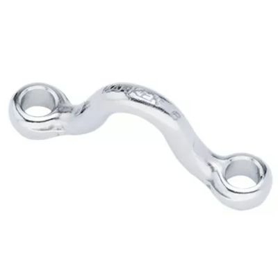 Harken 6mm Eyestrap with a curved polished metal body and circular mounting holes at each end.
