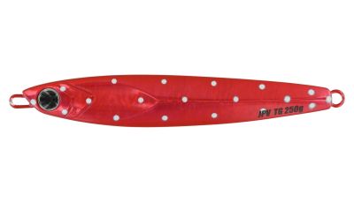 Major Craft Jigpara Tungsten Vertical Casting Jig - 250G - Red - Text: JPV TG 250G