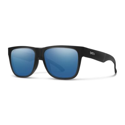 Smith Lowdown 2 Sunglasses - Matte Black Frame - ChromaPop Glass Polarized Blue Mirror Lens