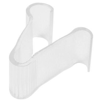 Clear plastic Quickie Clip with a textured curved, open-ended design.