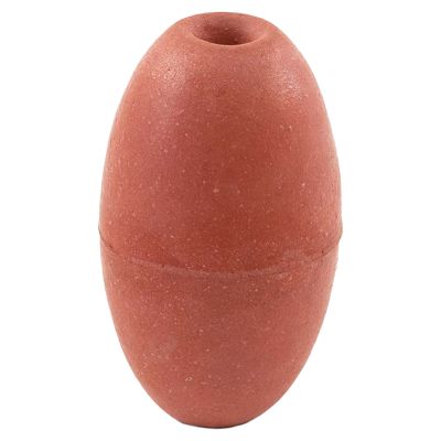 Promar Poly Plastic Float - 3x5 - Brown, brown oval fishing float with a textured surface, central hole at the top, and a horizontal seam around the middle.