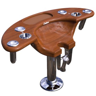 Release Marine Battle Saddle Teak 4 Rod Holder - BS4-1