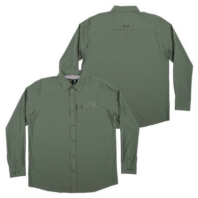Salty Crew Windward Long Sleeve Perforated Tech Woven Shirt - Vintage Military