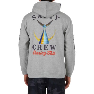 Salty Crew Tailed Hooded Fleece Sweatshirt - Grey Heather - Back View