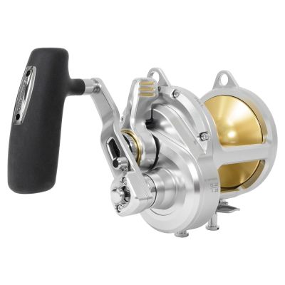 Shimano Talica A TAC25IIA 2-Speed Lever Drag Conventional Reel - 3/4 Handle Side View