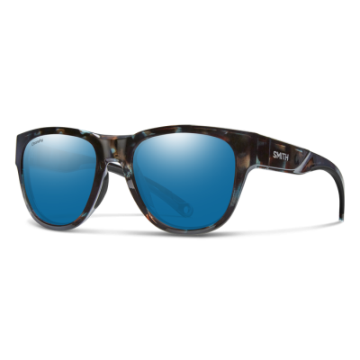 Smith Rockaway Sunglasses - Sky Tortoise Frame - ChromaPop Polarized Blue Mirror Lens 
