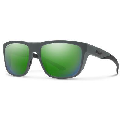 Smith Barra Sunglasses - Matte Cement - ChromaPop Polarized Green Mirror Lenz