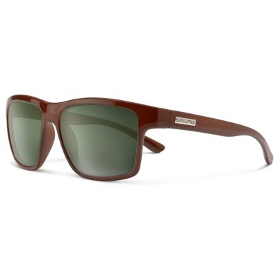 Suncloud Polarized A-Team Sunglasses - Cedar Frame - Polarized Gray Green Lens