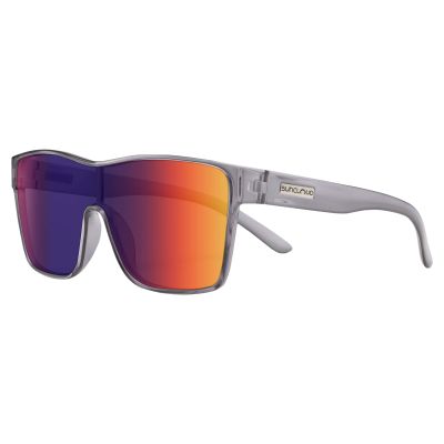 Suncloud Biff Sunglasses - Transparent Gray Frame - Polarized Plasma Mirror Lens