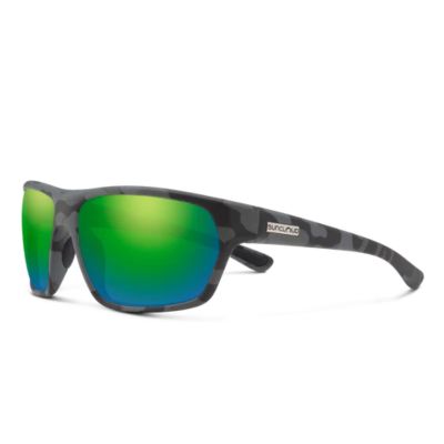Suncloud Boone Sunglasses - Matte Stonefish Frame - Polarized Green Mirror Lens