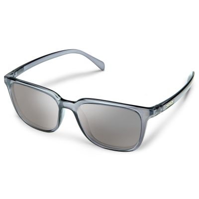 Suncloud Boundary Sunglasses - Transparent Gray Frame - Polarized Silver Mirror Lens