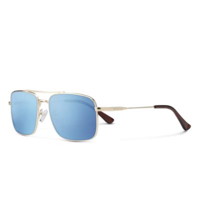 Suncloud Payback Sunglasses - Gold Frame - Polarized Aqua Mirror Lens