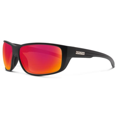 Suncloud Polarized Milestone Sunglasses - Matte Black Frame - Polarized Red Mirror Lens