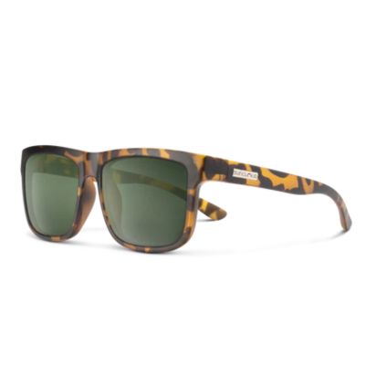 Suncloud Quiver Sunglasses - Matte Yellow Tortoise Frame - Polarized Gray Green Lens