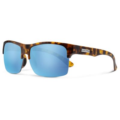 Suncloud Rambler Lite Sunglasses - Matte Tortoise Frame - Polarized Aqua Mirror Lens