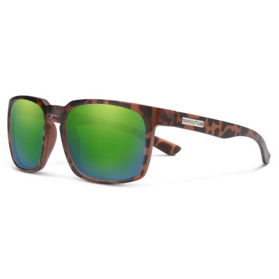 Suncloud Hundo Sunglasses - Matte Tortoise Frame - Polarized Green Mirror Lens