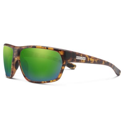Suncloud Polarized Boone Sunglasses - Matte Tortoise Frame - Polarized Green Mirror Lens