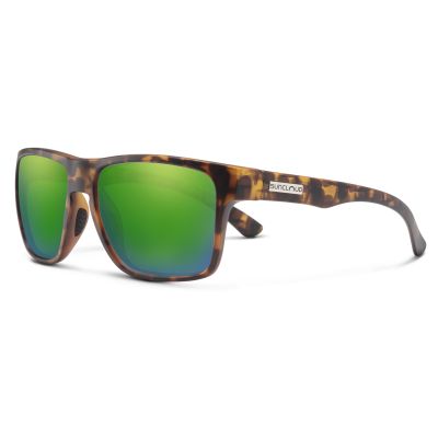Suncloud Polarized Rambler Sunglasses - Matte Tortoise Frame - Polarized Green Mirror Lens