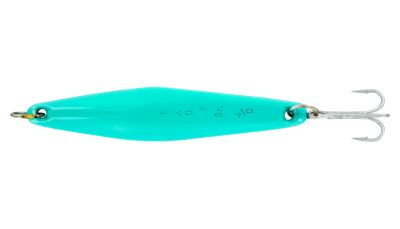 Tady 4/0 Light Senior Iron &ndash; Mint, a slim mint-green jig with embossed &ldquo;TADY SR. 4/0&rdquo; text, front split ring, and rear silver-colored treble hook.