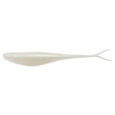 Z-Man StreakZ XL Jerkbait in Pearl color with a solid white body and forked tail.