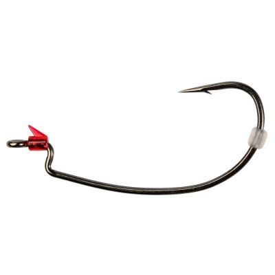 Z-Man ZWG Worm Hook with a black offset worm hook, red bait keeper near the eye, and clear hook stop on the shank.