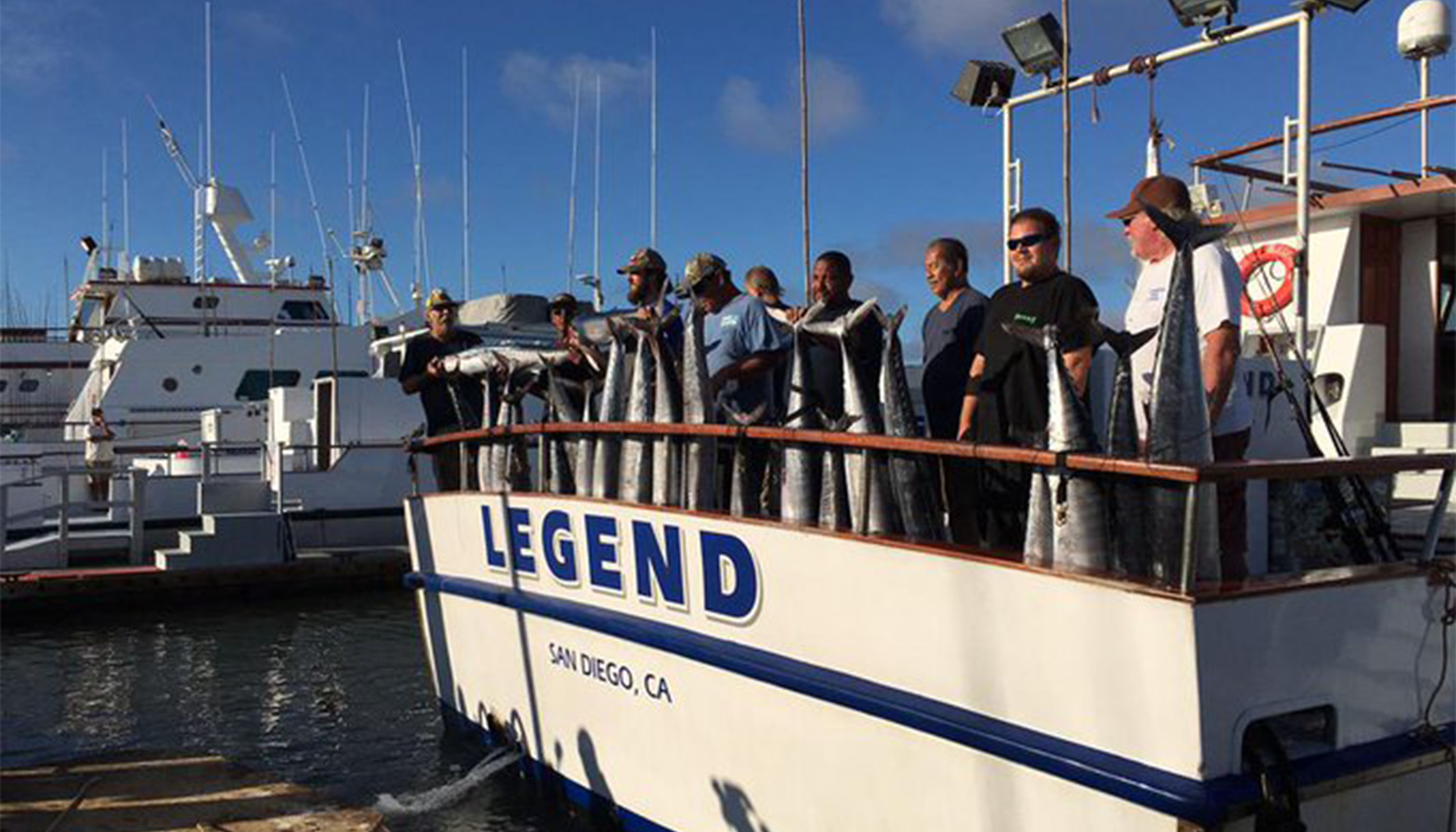 Legend Boat Crew with Trophy Marlin