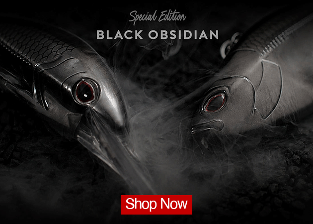 Melton International Tackle Special Edition Chrome DTX and Madmacs banner featuring multiple black chrome fishing lures along the right side and a Shop Now button.