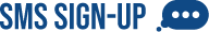 SMS Sign-up. Text bubble with 3 dots.
